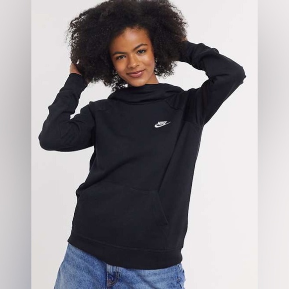 Nike Tops - Nike | Essentials Funnel Neck Hoodie in Black